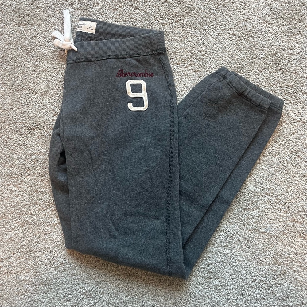 Abercrombie & Fitch Grey Joggers with White Tie